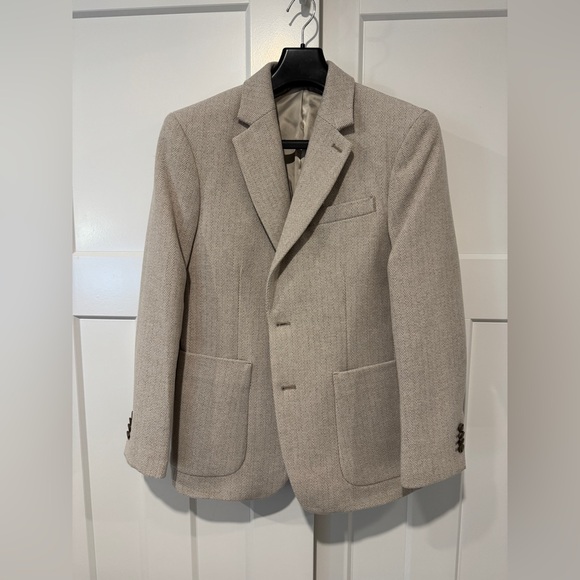 Banana Republic Light Tan Men's Herringbone Blazer - Picture 1 of 5